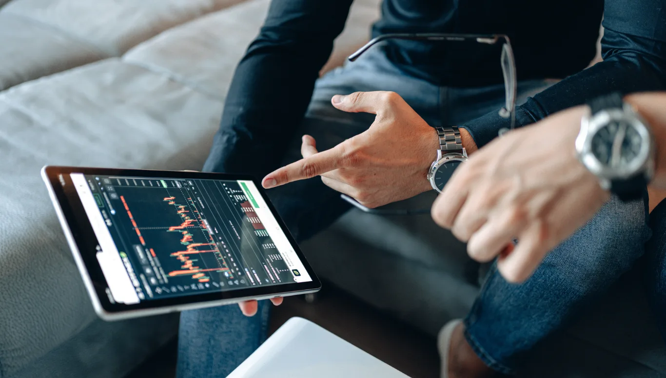 person watching data in tablet